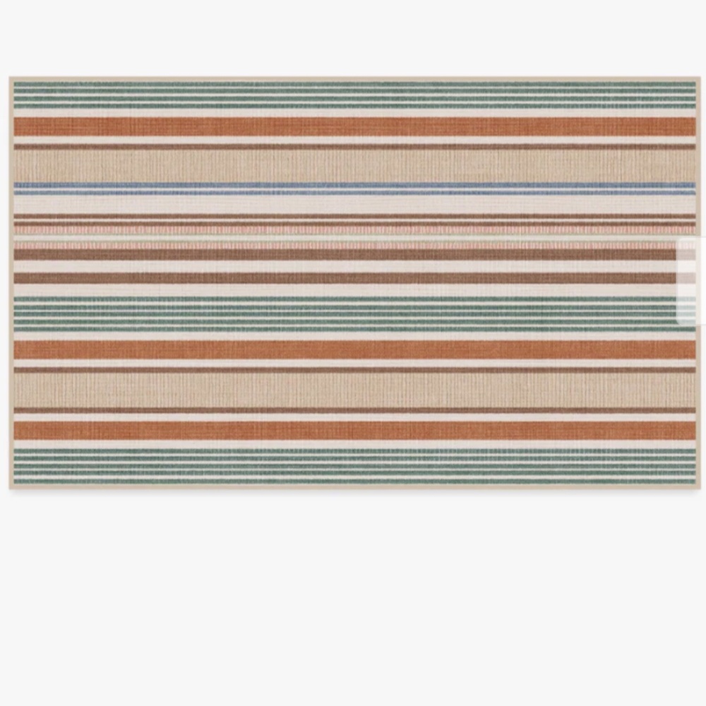 3x5' Tropez Stripe Red Multicolor Flatwoven Cover